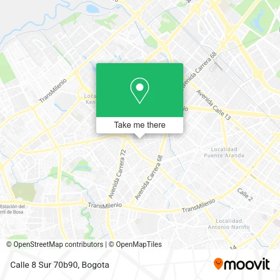 Mapa de Calle 8 Sur 70b90