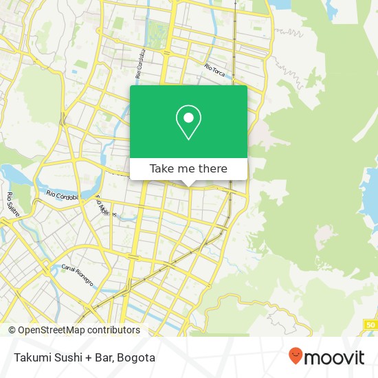 Mapa de Takumi Sushi + Bar