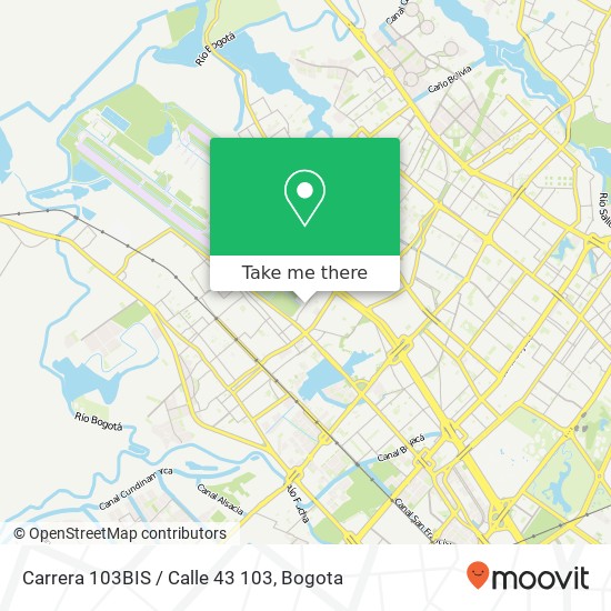 Mapa de Carrera 103BIS / Calle 43 103