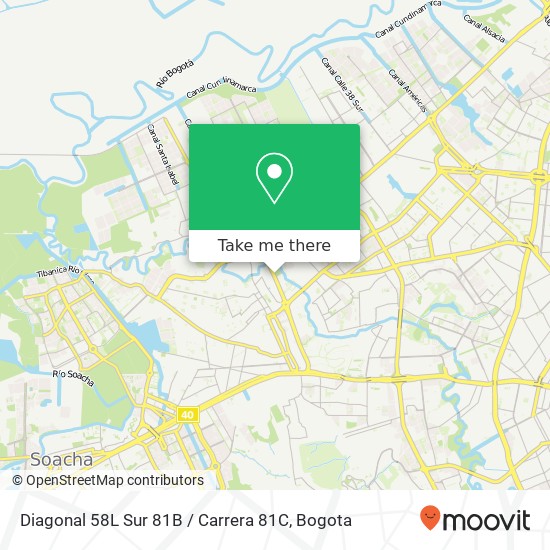 Mapa de Diagonal 58L Sur 81B / Carrera 81C