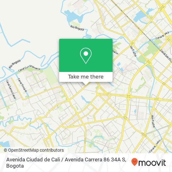 Mapa de Avenida Ciudad de Cali / Avenida Carrera 86 34A S