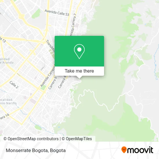 Monserrate Bogota map