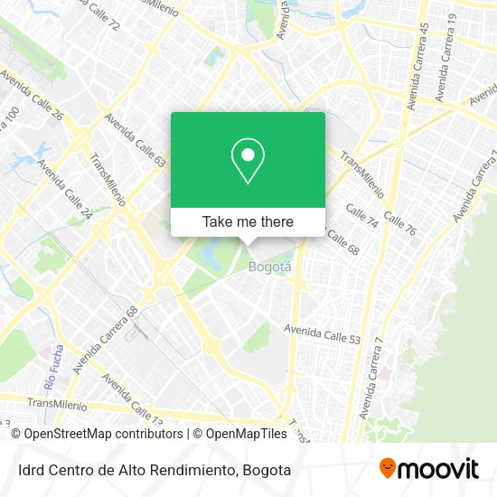 Mapa de Idrd Centro de Alto Rendimiento