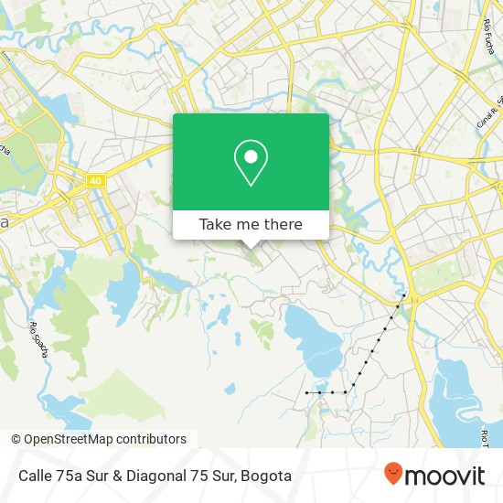 Calle 75a Sur & Diagonal 75 Sur map