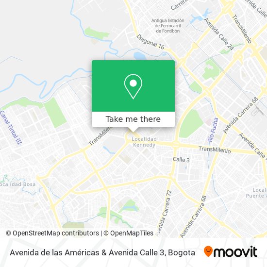 Mapa de Avenida de las Américas & Avenida Calle 3