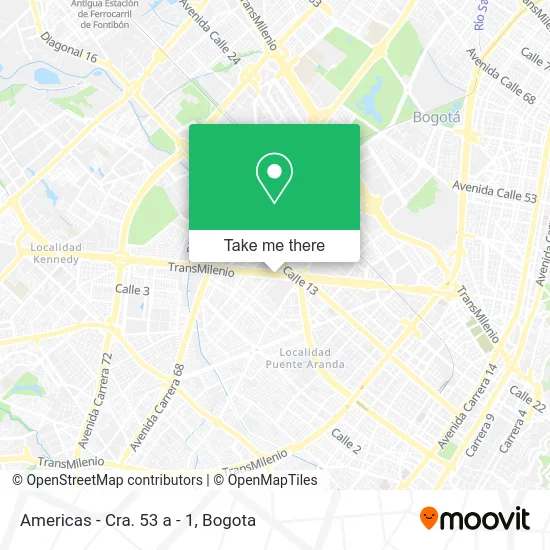 Americas - Cra. 53 a - 1 map