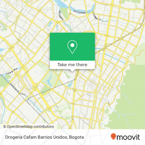 Mapa de Drogeria Cafam Barrios Unidos