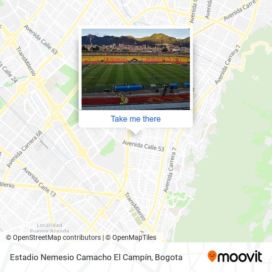 Estadio Nemesio Camacho El Campín map