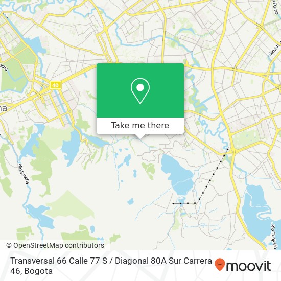 Transversal 66 Calle 77 S / Diagonal 80A Sur Carrera 46 map