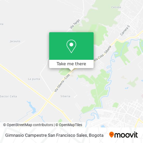 Gimnasio Campestre San Francisco Sales map