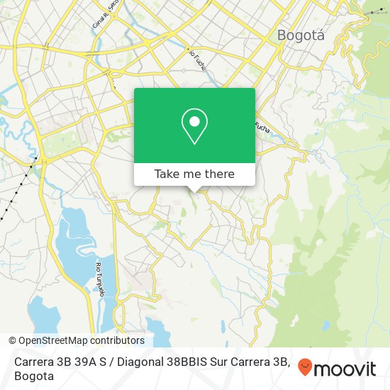 Mapa de Carrera 3B 39A S / Diagonal 38BBIS Sur Carrera 3B