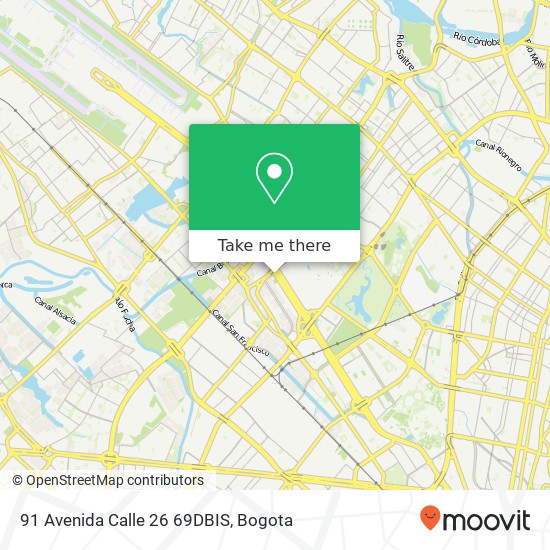 Mapa de 91 Avenida Calle 26 69DBIS