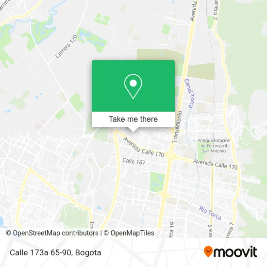 Mapa de Calle 173a 65-90