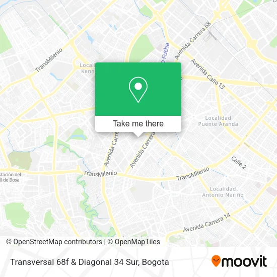 Mapa de Transversal 68f & Diagonal 34 Sur