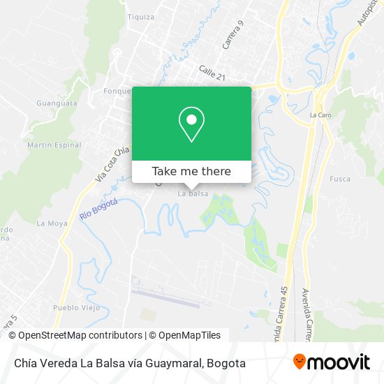 Mapa de Chía Vereda La Balsa vía Guaymaral