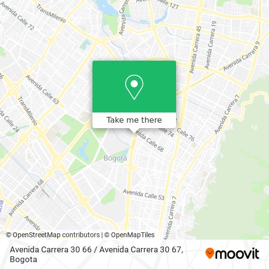 Mapa de Avenida Carrera 30 66 / Avenida Carrera 30 67