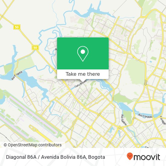 Mapa de Diagonal 86A / Avenida Bolivia 86A
