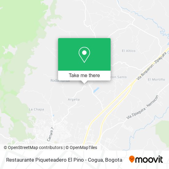 Mapa de Restaurante Piqueteadero El Pino - Cogua