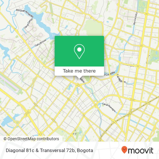 Mapa de Diagonal 81c & Transversal 72b