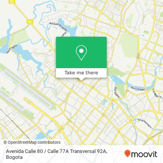 Mapa de Avenida Calle 80 / Calle 77A Transversal 92A