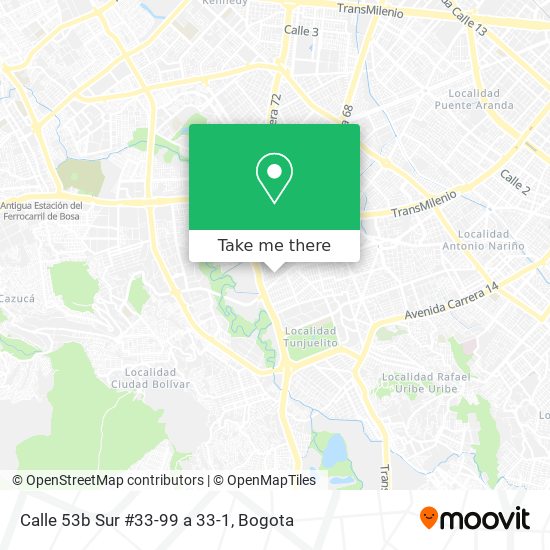 Mapa de Calle 53b Sur #33-99 a 33-1