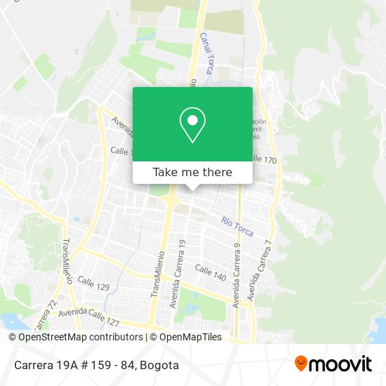 Mapa de Carrera 19A # 159 - 84