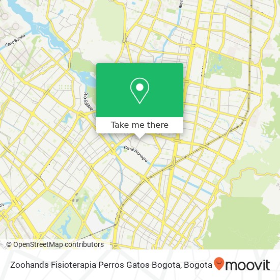 Mapa de Zoohands Fisioterapia Perros Gatos Bogota