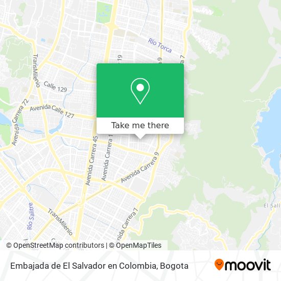 Embajada de El Salvador en Colombia map