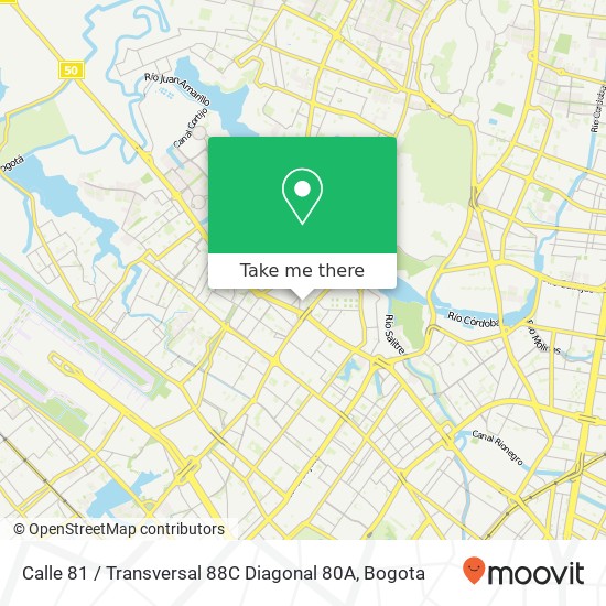 Calle 81 / Transversal 88C Diagonal 80A map