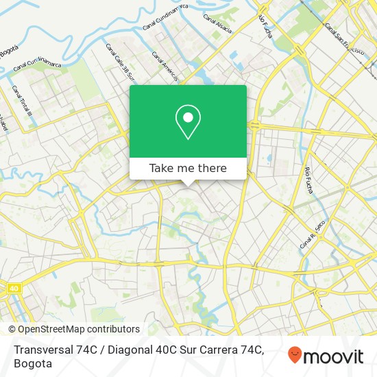 Transversal 74C / Diagonal 40C Sur Carrera 74C map