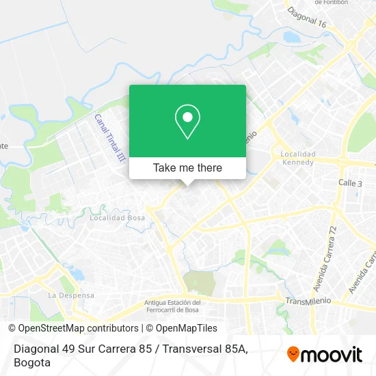 Mapa de Diagonal 49 Sur Carrera 85 / Transversal 85A