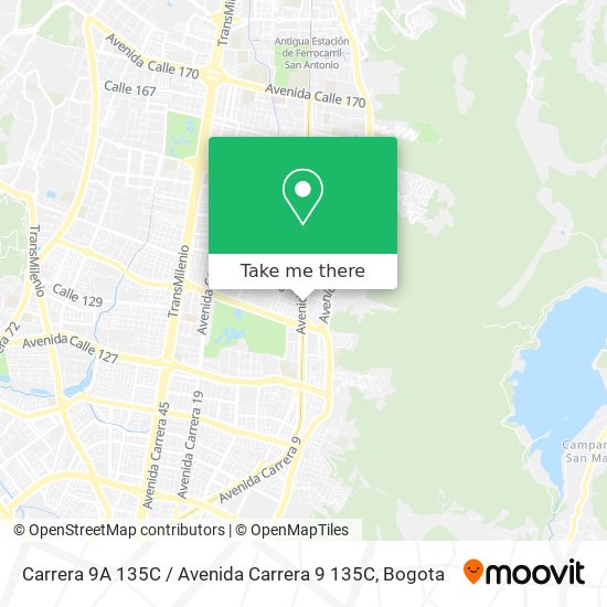 Carrera 9A 135C / Avenida Carrera 9 135C map