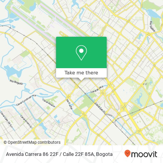 Mapa de Avenida Carrera 86 22F / Calle 22F 85A
