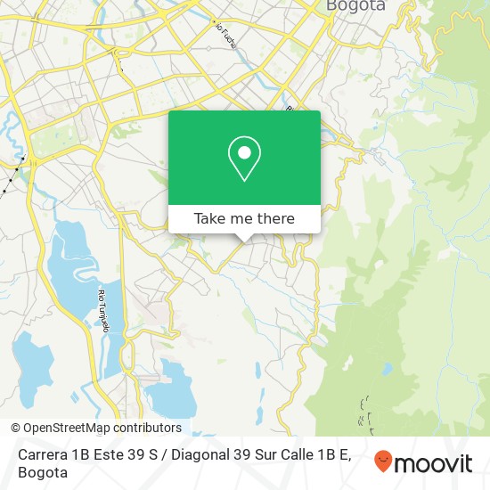 Mapa de Carrera 1B Este 39 S / Diagonal 39 Sur Calle 1B E