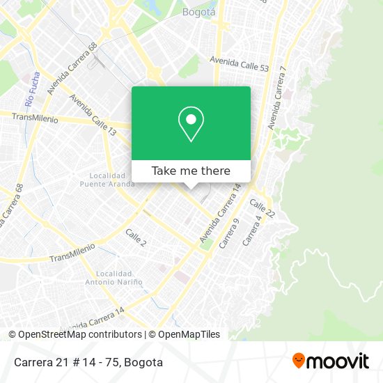 Mapa de Carrera 21 # 14 - 75