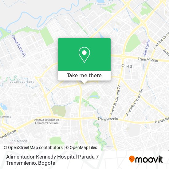 Alimentador Kennedy Hospital Parada 7 Transmilenio map