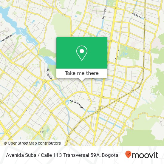 Avenida Suba / Calle 113 Transversal 59A map