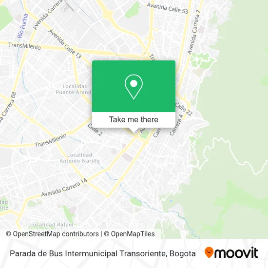 Parada de Bus Intermunicipal Transoriente map