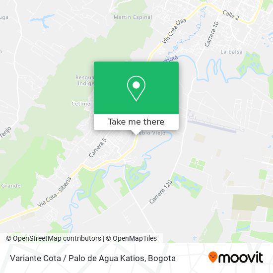 Mapa de Variante Cota / Palo de Agua Katios