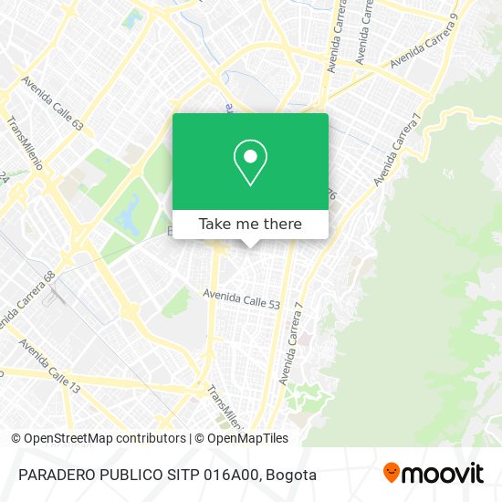 Mapa de PARADERO PUBLICO SITP 016A00