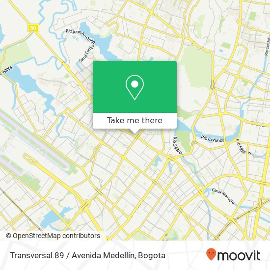 Transversal 89 / Avenida Medellín map