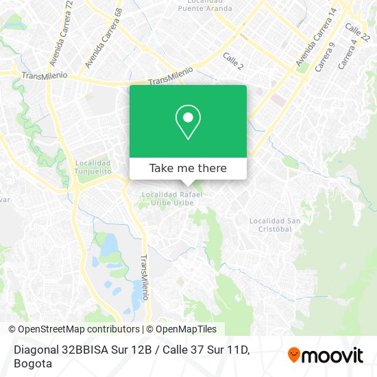 Diagonal 32BBISA Sur 12B / Calle 37 Sur 11D map