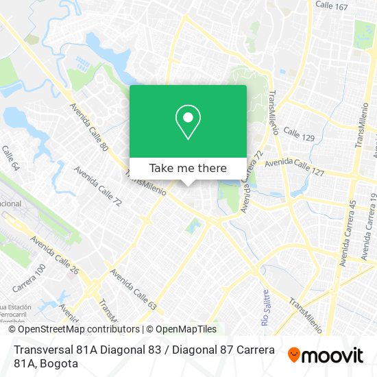 Mapa de Transversal 81A Diagonal 83 / Diagonal 87 Carrera 81A