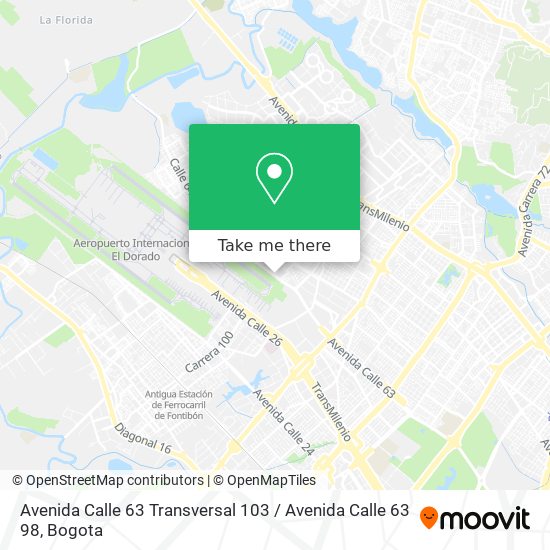 Avenida Calle 63 Transversal 103 / Avenida Calle 63 98 map