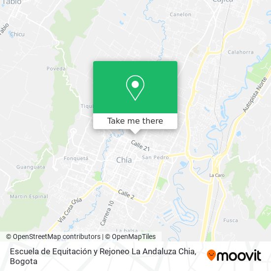 Escuela de Equitación y Rejoneo La Andaluza Chia map
