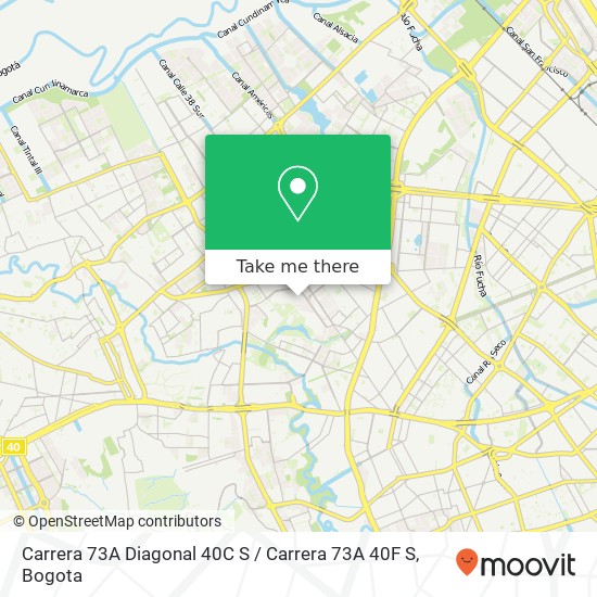 Mapa de Carrera 73A Diagonal 40C S / Carrera 73A 40F S