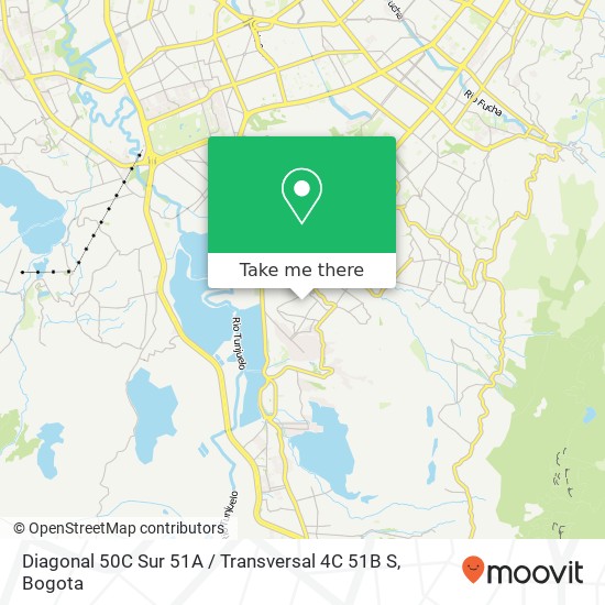 Mapa de Diagonal 50C Sur 51A / Transversal 4C 51B S