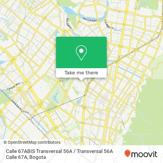 Calle 67ABIS Transversal 56A / Transversal 56A Calle 67A map