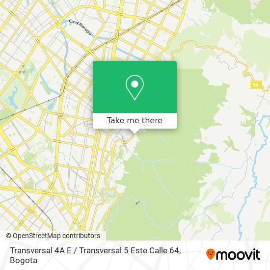 Mapa de Transversal 4A E / Transversal 5 Este Calle 64