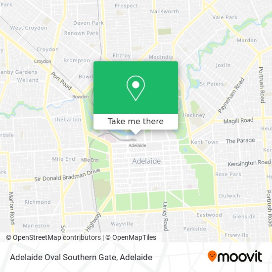 Mapa Adelaide Oval Southern Gate